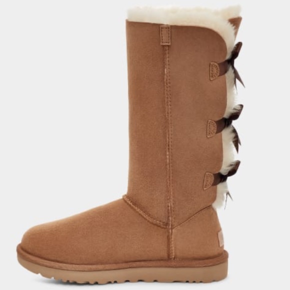 Ugg Bailey Bow Tall ll Chestnut Size 10 - Picture 3 of 4